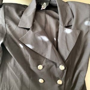 Jared’ Blazer with silver buttons.